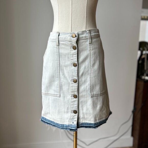 Current/Elliott The Naval Denim Released Hem Skirt Size 27/0 - Picture 1 of 7